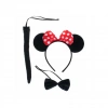 Eğlenceli Minnie Mouse Kostüm Seti Taç Kuyruk Papyon
