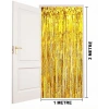 Extra Metalized Shiny Fringed Backdrop Curtain Gold