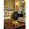 Elite Black Gold 25 x 20 Cm Metal Table Clock
