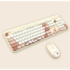 Ergonomik Sütlü Çay Klavye Mouse Seti Mor Renkli