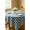 Fiber Kareli Masa Örtüsü Sofra Bezi Ekose Desen 160x160 Cm Turkuaz