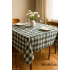 Fiber Kareli Masa Örtüsü Sofra Bezi Ekose Desen 160x160 Cm Yeşil