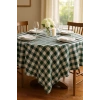 Fiber Kareli Masa Örtüsü Sofra Bezi Ekose Desen 160x160 Cm Yeşil