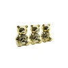 Sitting Bear with Bow Design Ceramic Figurine - Medium Size - Shiny Gold