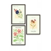 Flower Market Üçlü Ahşap Çerçeveli Tablo 23 x 30