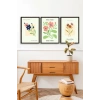 Flower Market Üçlü Ahşap Çerçeveli Tablo 23 x 30