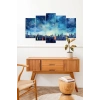 Gece Manzarası 5 Parçalı Mdf Tablo 60 x 100