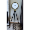 Gold 24 Saat Göstergeli Özel Tasarım Tripod Ayaklı Saat