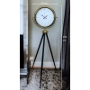 Gold 24 Saat Göstergeli Özel Tasarım Tripod Ayaklı Saat