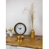 Gold Metal Çini Desen Masa Saati 25×20 cm