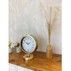 Gold Metal Desenli Masa Saati 25×20 cm