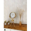 Gold Metal Mini Tripod Çini Desenli Roma Rakamı Masa Saati 45×26 cm