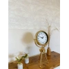Gold Metal Mini Tripod Desenli Masa Saati 45×26 cm