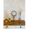 Gold Metal Mini Tripod Desenli Roma Rakamı Masa Saati 45×26 cm