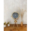 Gold Metal Mini Tripod Siyah İnci Masa Saati 45×26 cm – Şık ve Modern Dekoratif Tasarım