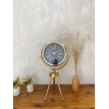 Gold Metal Mini Tripod Zarif Masa Saati 45×26 cm