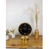 Gold Metal Siyah İnci Masa Saati 25×20 cm