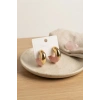 Gold Renk Pembe Halka Küpe 1 Adet