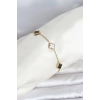 Gold Renk Siyah Beyaz Baby Yonca Bileklik 1 Adet