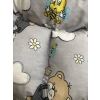 GRİ-AYICIK DESENLİ BEBEK YATAĞI , OYUN MİNDERİ