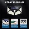 Güçlü 100 Led Dış Mekan Solar Lamba 270°