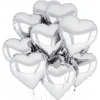 Silver Heart Shaped Flying Balloon Foil 10 Pieces