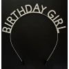 Gümüş Kristal Taşlı Birthday Girl Doğum Günü Tacı İthal Ürün A Kalite 17x16 cm (5365)