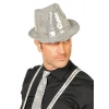 Gümüş Payetli Fötr Şapka Yetişkin Boy