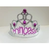 Gümüş Renk Prenses Yazılı Parti Tacı 60 cm (5365)