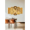 Haritalar 5 Parçalı Mdf Tablo 60 x 100