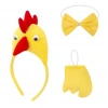 Horoz – Tavuk Kostüm Aksesuar Seti - Taç Papyon Kuyruk (5365)