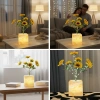 Lighted Artificial Flower – Yellow Potted LED Decorative Plant, Desktop and Home Office Illuminated Ornamental Plant (5365)