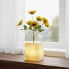 Lighted Artificial Flower – Yellow Potted LED Decorative Plant, Desktop and Home Office Illuminated Ornamental Plant (5365)