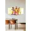Kadın Manzarası 5 Parçalı Mdf Tablo 60 x 100