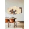 Kadın Manzarası 5 Parçalı Mdf Tablo 60 x 100