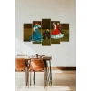 Kadın Manzarası5 Parçalı Mdf Tablo 60 x 100