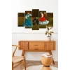 Kadın Manzarası5 Parçalı Mdf Tablo 60 x 100
