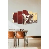 Kadın Şarkı 5 Parçalı Mdf Tablo 60 x 100