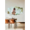 Kadın ve Çiçekler 5 Parçalı Mdf Tablo 60 x 100