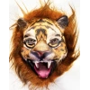 Brown-Haired Maned Lion Tiger Wolf Mask Mega Plush 28 No (5365)