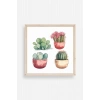 Kaktüs Ahşap Çerçeveli Tablo 23 x 23