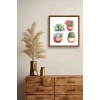Kaktüs Ahşap Çerçeveli Tablo 42 x 42