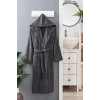 Kapüşonlu Unisex Banyo Bornozu %100 Soft Pamuklu Antrasit