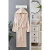 Hooded Unisex Bathrobe 100% Soft Cotton Cream