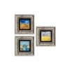 Kasaba 3 lü Set Çerçeveli Taş Tablo 20 cm