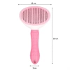 Kedi Köpek Tüy Toplayıcı Kendini Temizleyebilen Ergonomik Saplı Evcil Hayvan Tarağı Pembe (5365)