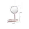 Kedi Kulaklı Telefon Standlı Yuvarlak Dokunmatik Led Ayarlı Masa Üstü Makyaj Aynası