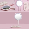 Kedi Kulaklı Telefon Standlı Yuvarlak Dokunmatik Led Ayarlı Masa Üstü Makyaj Aynası (5365)