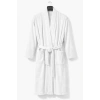 Kimono Yaka Unisex Pamuklu Tek Kişilik Bornoz Beyaz