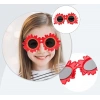 Kırmızı Renk Papatya Şekilli Parti Gözlüğü 18x10 cm (5365)